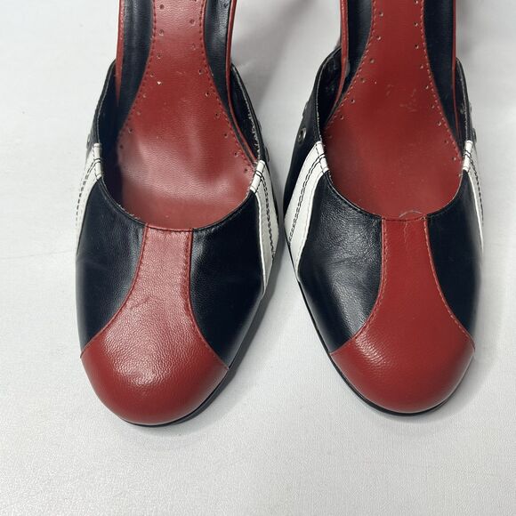 Guess by Marciano Black Red Leather Slingback 4.5” Heels Women’s Size 10M - Picture 3 of 10
